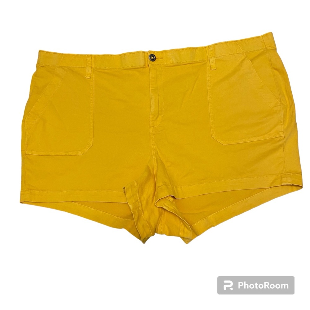 NWT Torrid Comfort Flex High Rise 3.5" Twill Chino Mustard Yellow Shorts Sz 28 - Picture 4 of 8